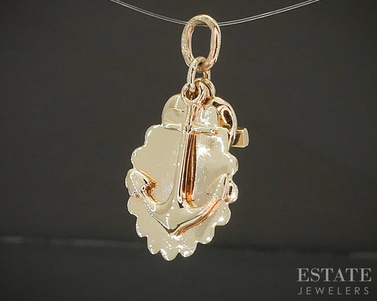 Vintage 14k Yellow Gold Hope, Charity and Love Charm 2.9g p24808