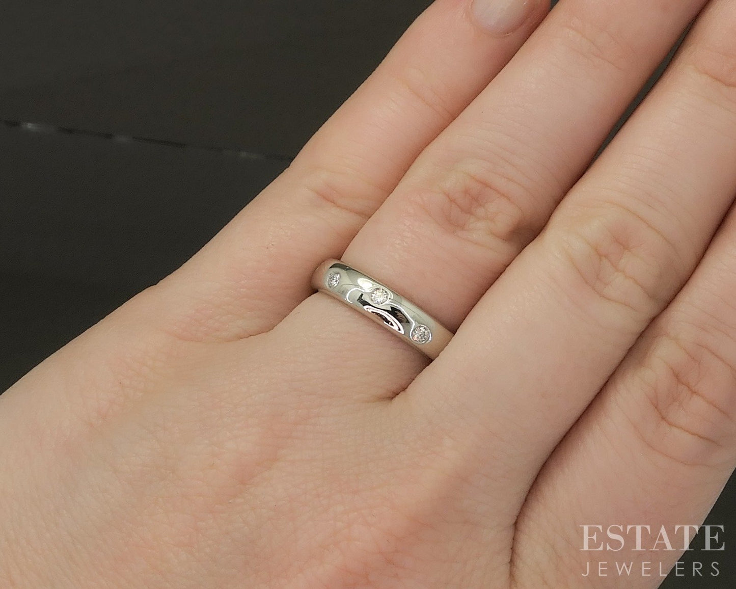 Platinum Tiffany & Co. Etoile .22ctw Diamond Wedding Band Ring 8.7g p24573