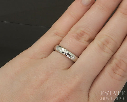 Platinum Tiffany & Co. Etoile .22ctw Diamond Wedding Band Ring 8.7g p24573
