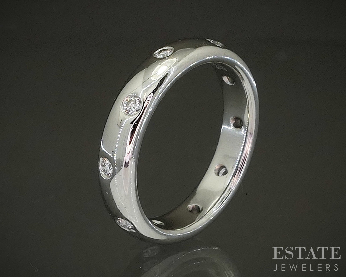 Platinum Tiffany & Co. Etoile .22ctw Diamond Wedding Band Ring 8.7g p24573