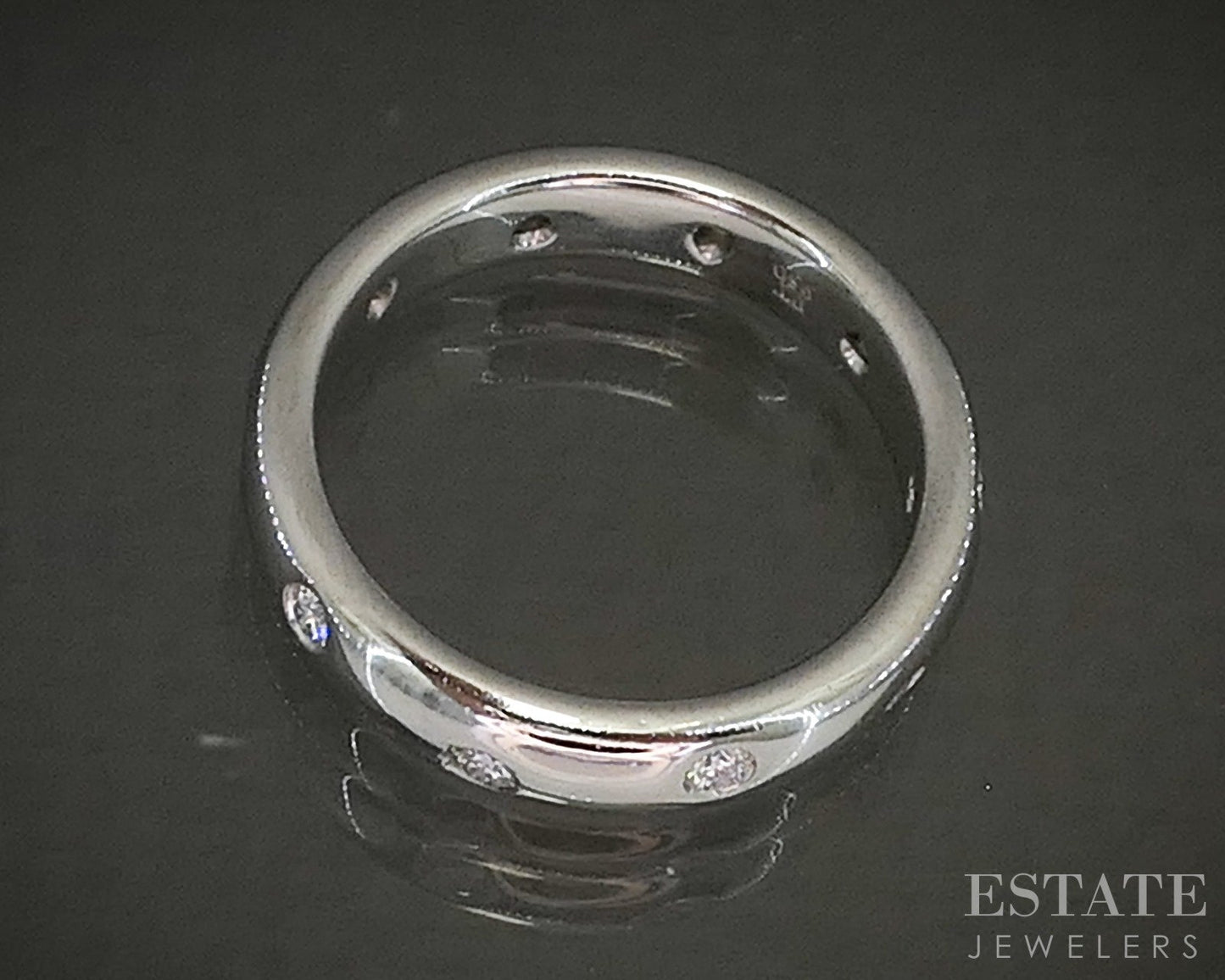 Platinum Tiffany & Co. Etoile .22ctw Diamond Wedding Band Ring 8.7g p24573
