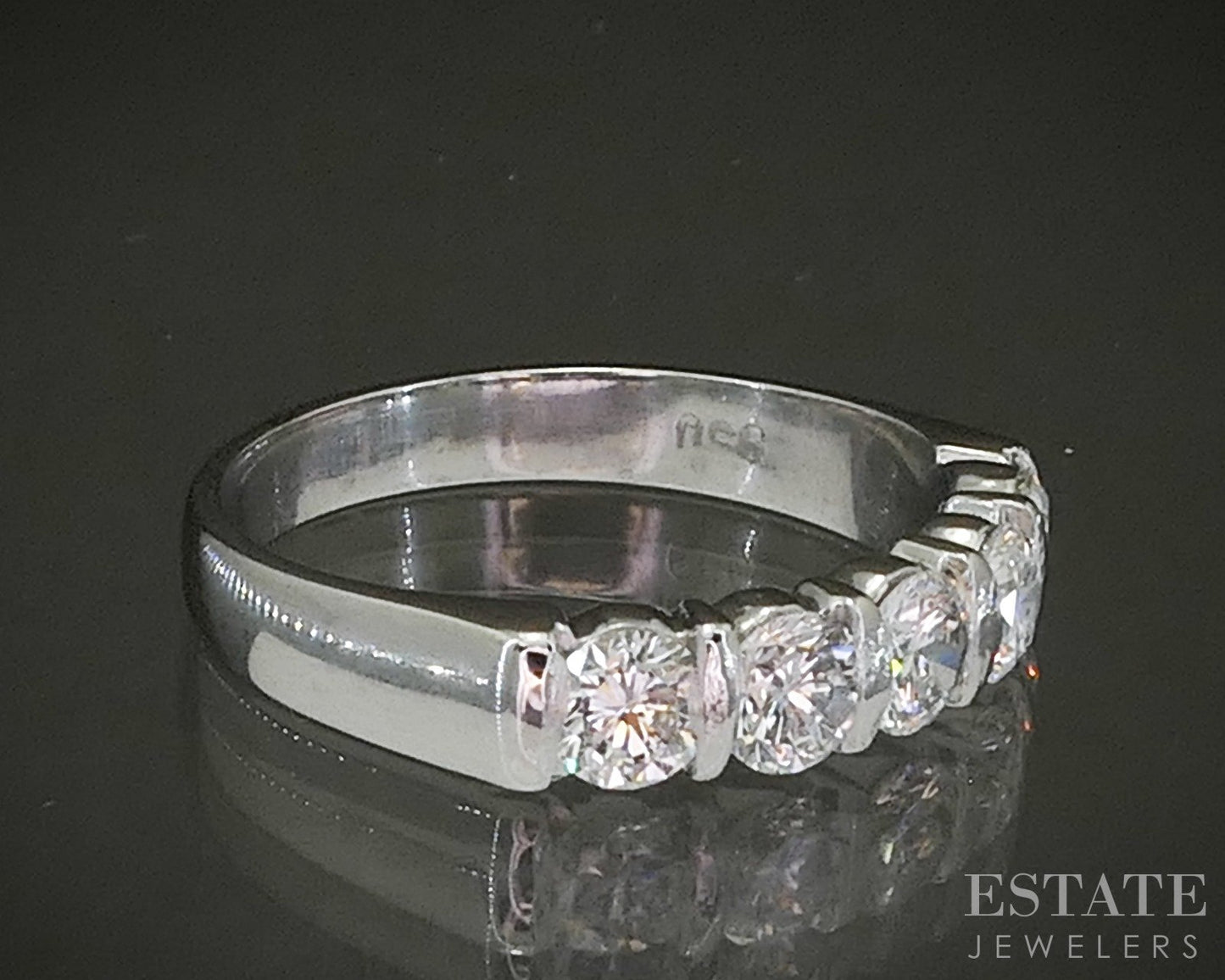 Platinum Natural .90ctw Diamond 5-Stone Ladies Wedding Band 5.0g p24676