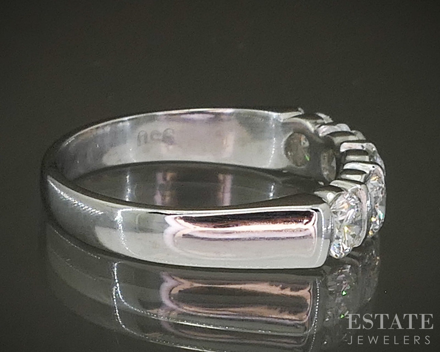 Platinum Natural .90ctw Diamond 5-Stone Ladies Wedding Band 5.0g p24676