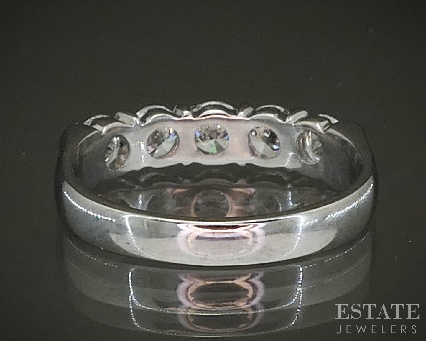 Platinum Natural .90ctw Diamond 5-Stone Ladies Wedding Band 5.0g p24676