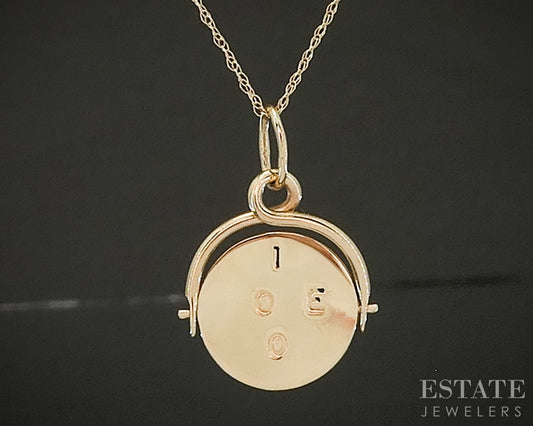 Vintage 14k Yellow Gold I Love You Charm Necklace 2.4g 16"L p24852