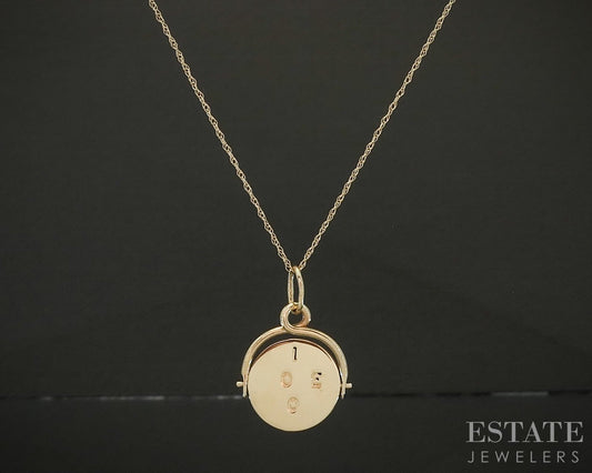 Vintage 14k Yellow Gold I Love You Charm Necklace 2.4g 16"L p24852