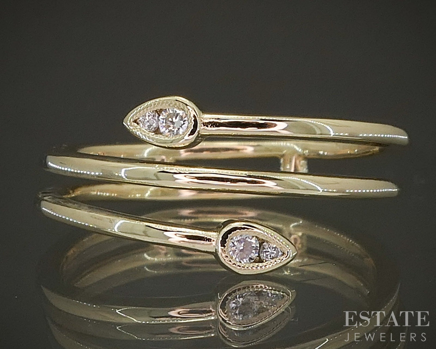 14k Yellow Gold Gabriel & Co. Natural Diamond Bypass Wrap Ring 4g p24303