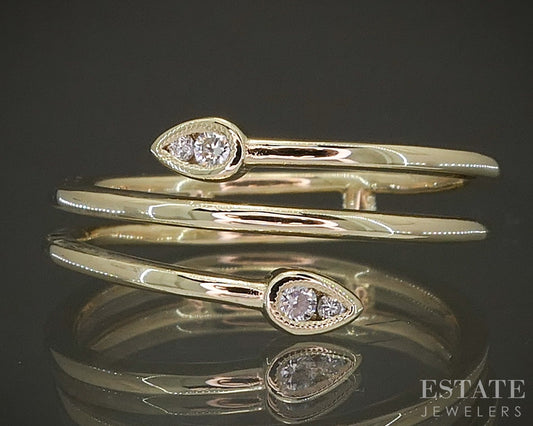 14k Yellow Gold Gabriel & Co. Natural Diamond Bypass Wrap Ring 4g p24303