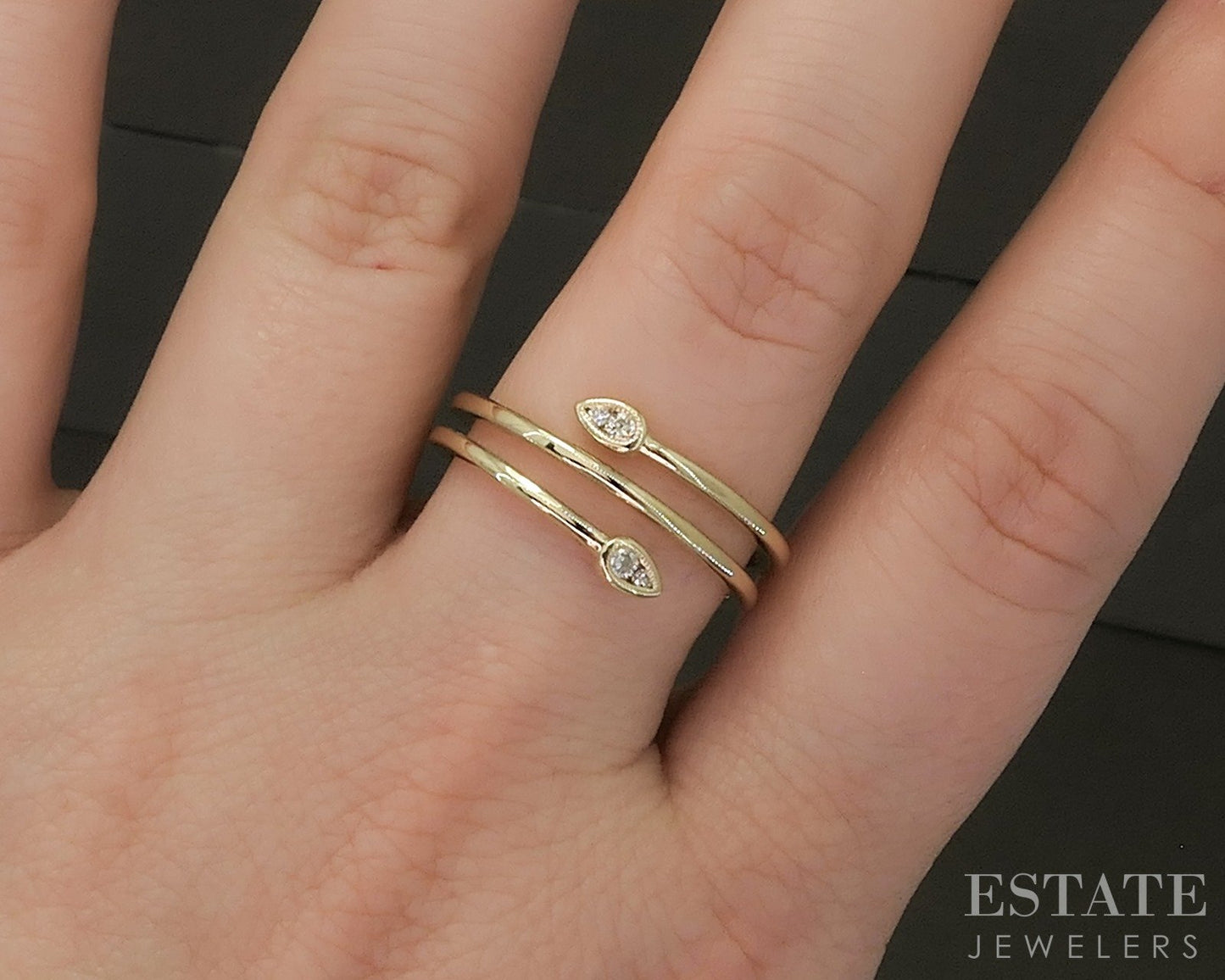 14k Yellow Gold Gabriel & Co. Natural Diamond Bypass Wrap Ring 4g p24303