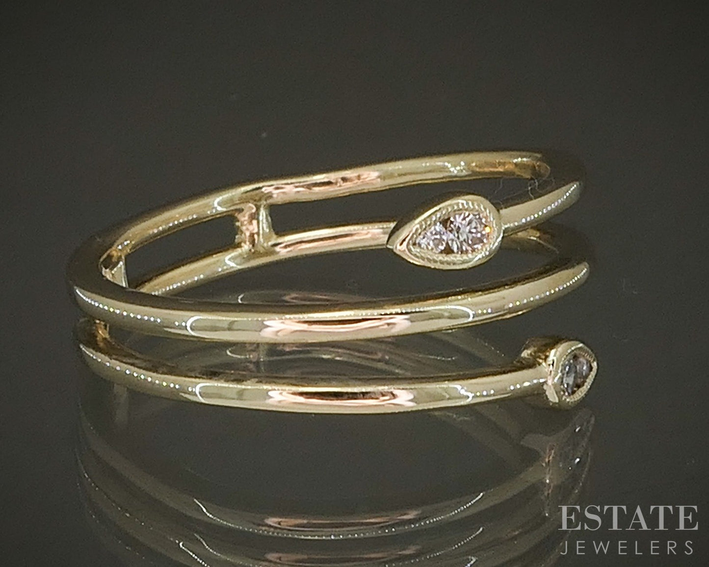 14k Yellow Gold Gabriel & Co. Natural Diamond Bypass Wrap Ring 4g p24303