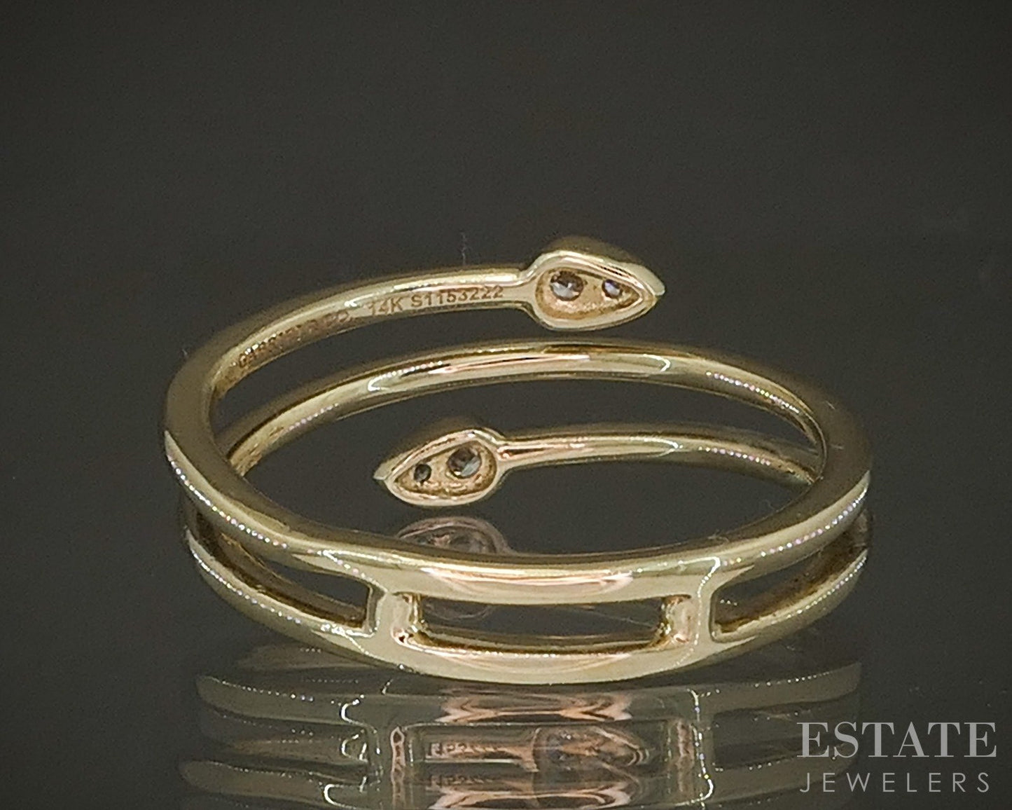 14k Yellow Gold Gabriel & Co. Natural Diamond Bypass Wrap Ring 4g p24303
