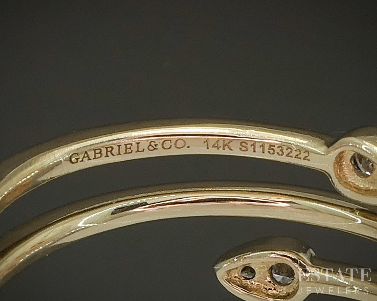 14k Yellow Gold Gabriel & Co. Natural Diamond Bypass Wrap Ring 4g p24303