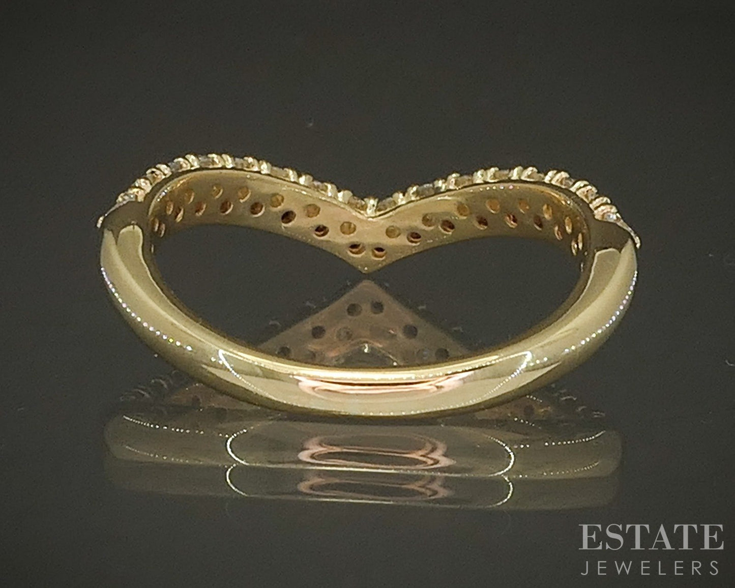 18k Yellow Gold Miiori Natural Ruby & Diamond Chevron Band Ring 3.3g p24433