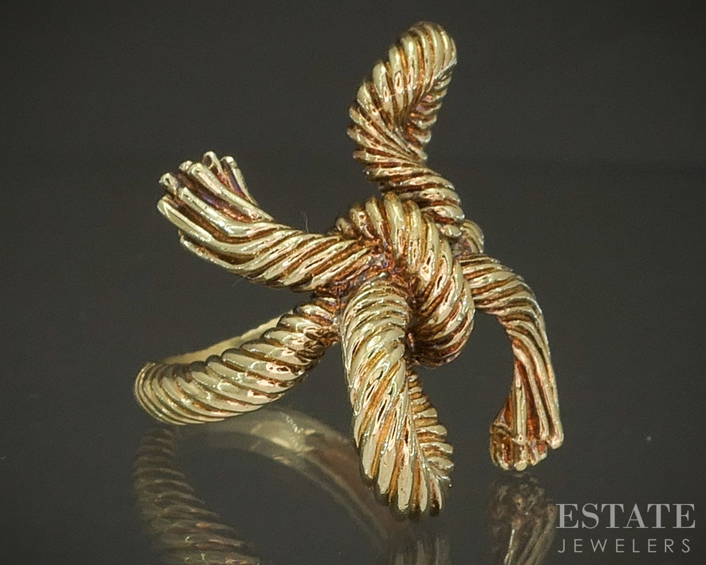 18k Yellow Gold Kurt Wayne Designer Bow Statement Ring 15.3g p24170