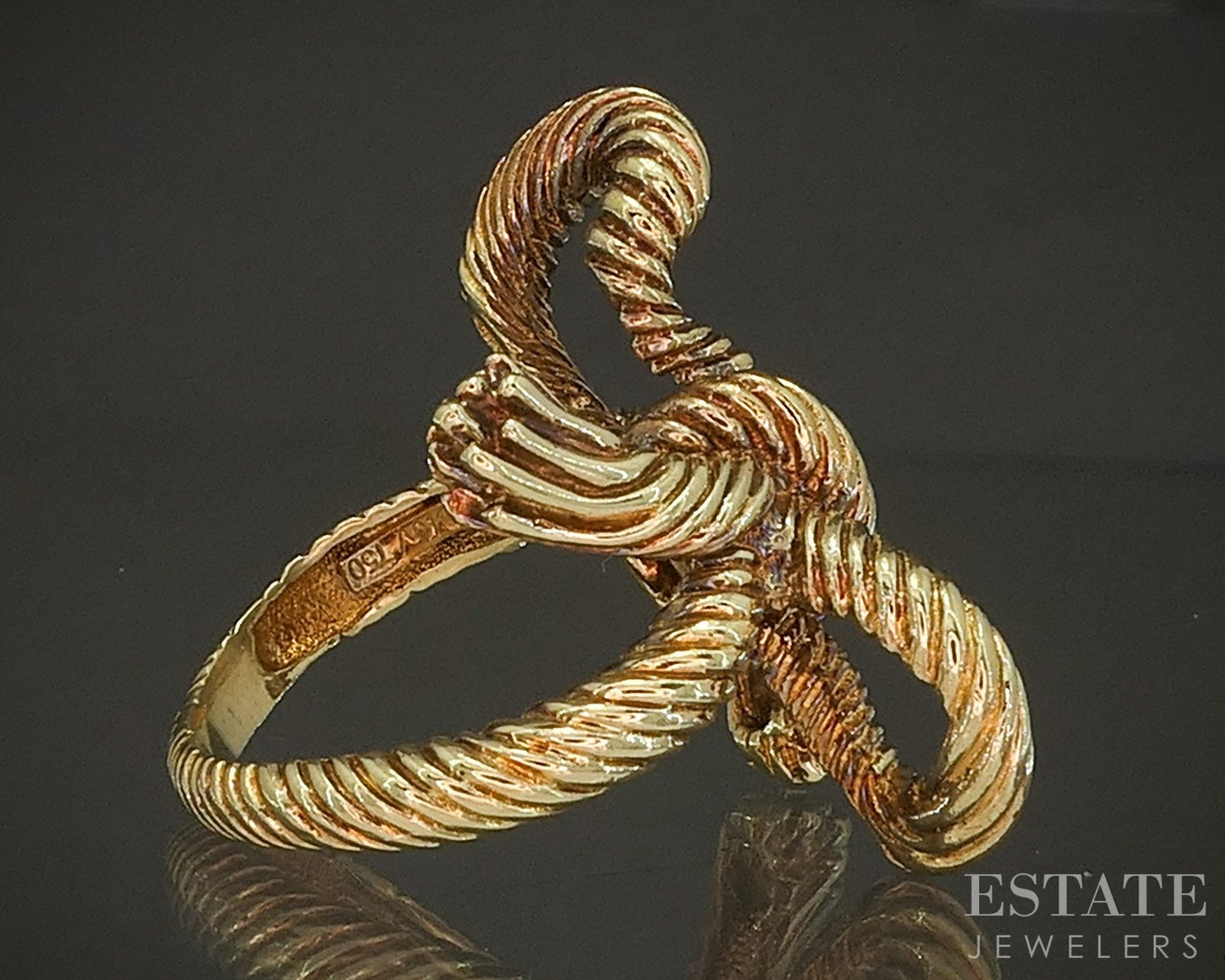 18k Yellow Gold Kurt Wayne Designer Bow Statement Ring 15.3g p24170