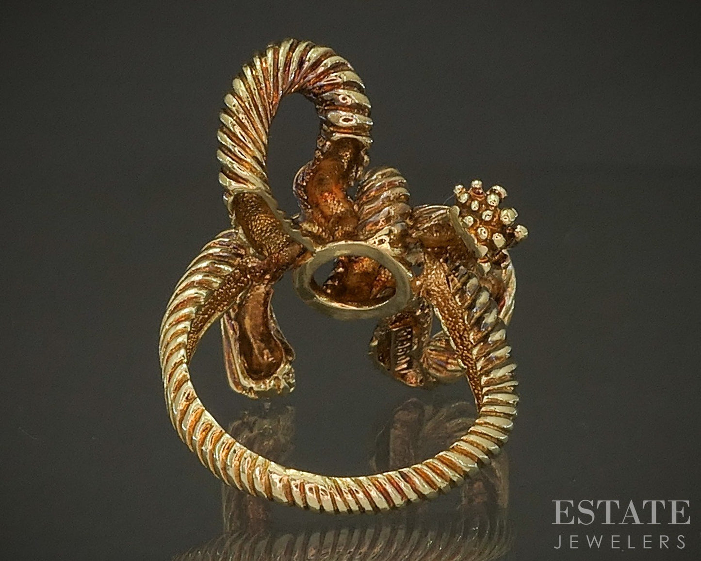 18k Yellow Gold Kurt Wayne Designer Bow Statement Ring 15.3g p24170