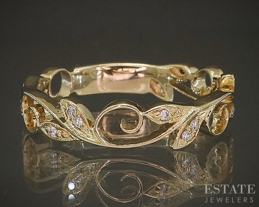 14k Yellow Gold Natural Diamond Gabriel & Co. Stackable Band 3.1g p24302
