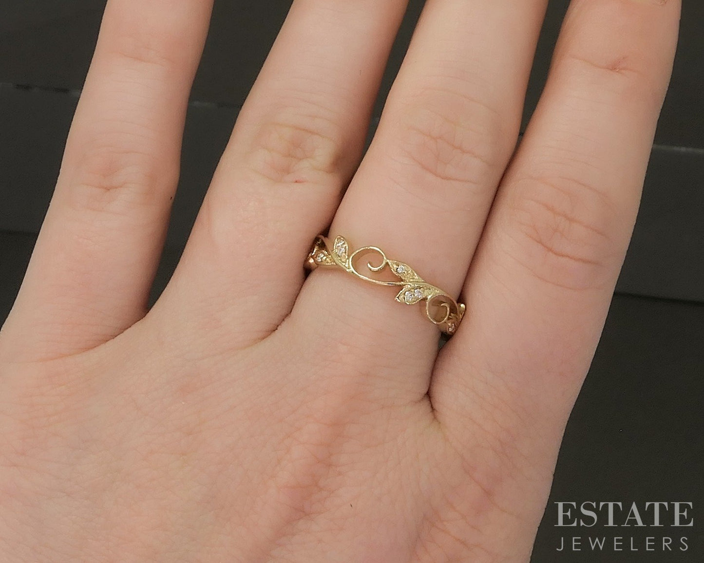 14k Yellow Gold Natural Diamond Gabriel & Co. Stackable Band 3.1g p24302