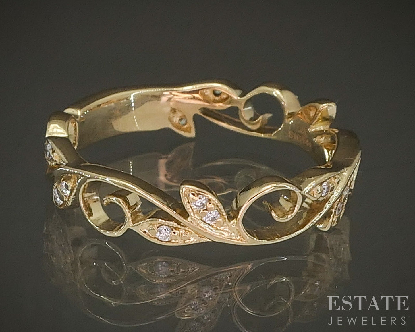 14k Yellow Gold Natural Diamond Gabriel & Co. Stackable Band 3.1g p24302