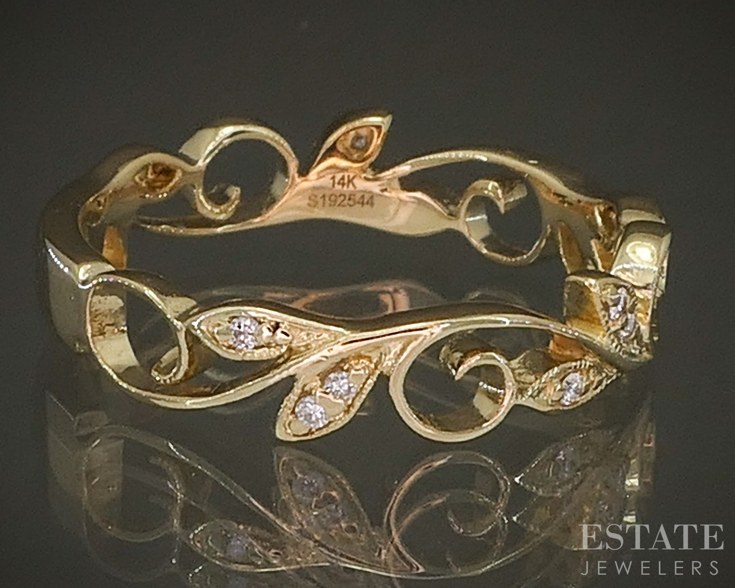 14k Yellow Gold Natural Diamond Gabriel & Co. Stackable Band 3.1g p24302