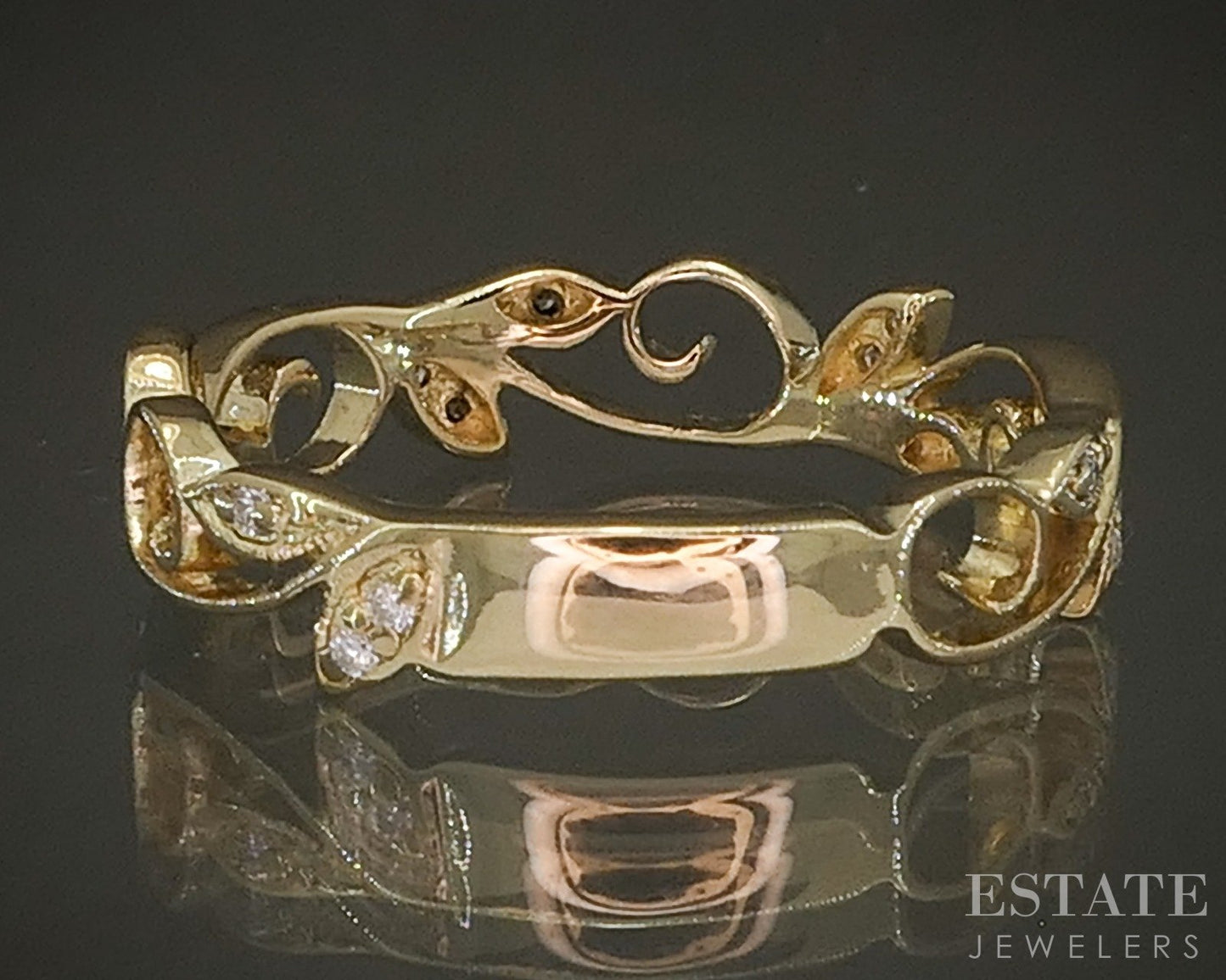 14k Yellow Gold Natural Diamond Gabriel & Co. Stackable Band 3.1g p24302