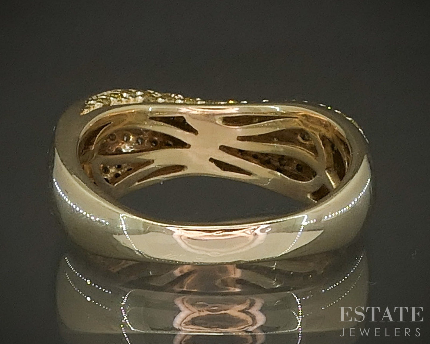14k Yellow Gold Natural .73ctw Yellow & White Diamond Ladies Band 6.2g p23933