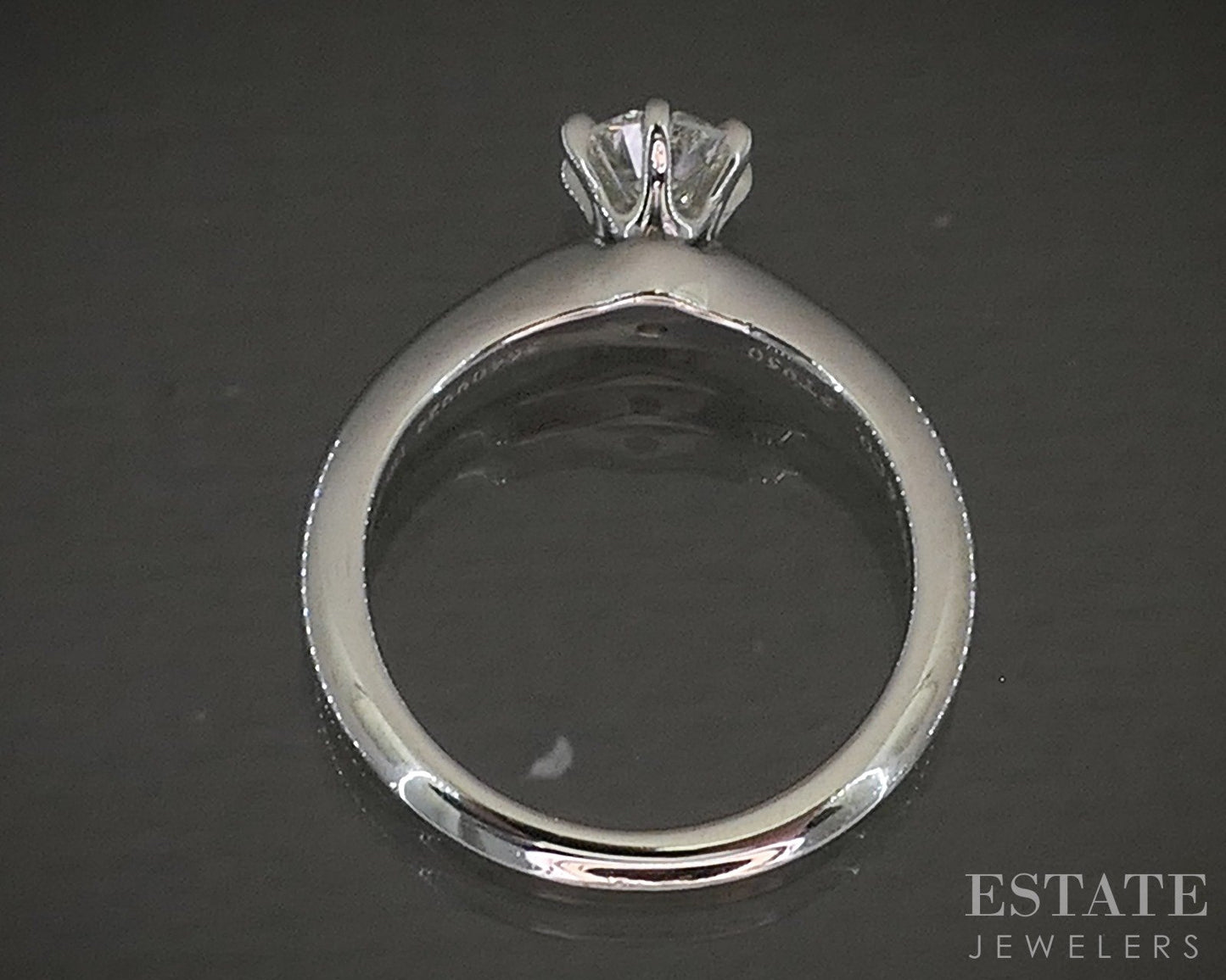 Platinum Tiffany & Co. Round Natural .59ct Diamond Solitaire Ring 5.1g p24199