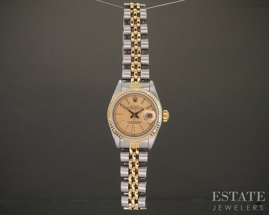 1984 Rolex Datejust 69173 Two Tone Tapestry Dial 26mm Ladies Watch p25289