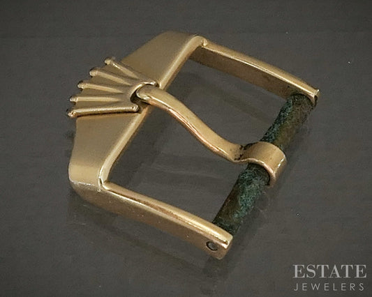 1950's 14k Yellow Gold Rolex Big Crown Shovel Buckle Clasp 3g p26802