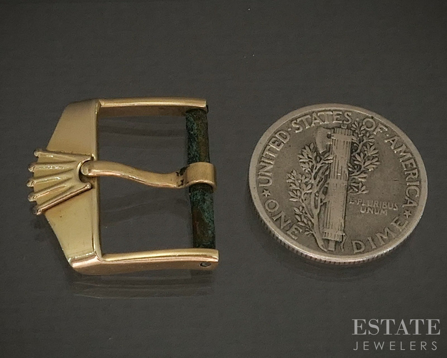1950's 14k Yellow Gold Rolex Big Crown Shovel Buckle Clasp 3g p26802