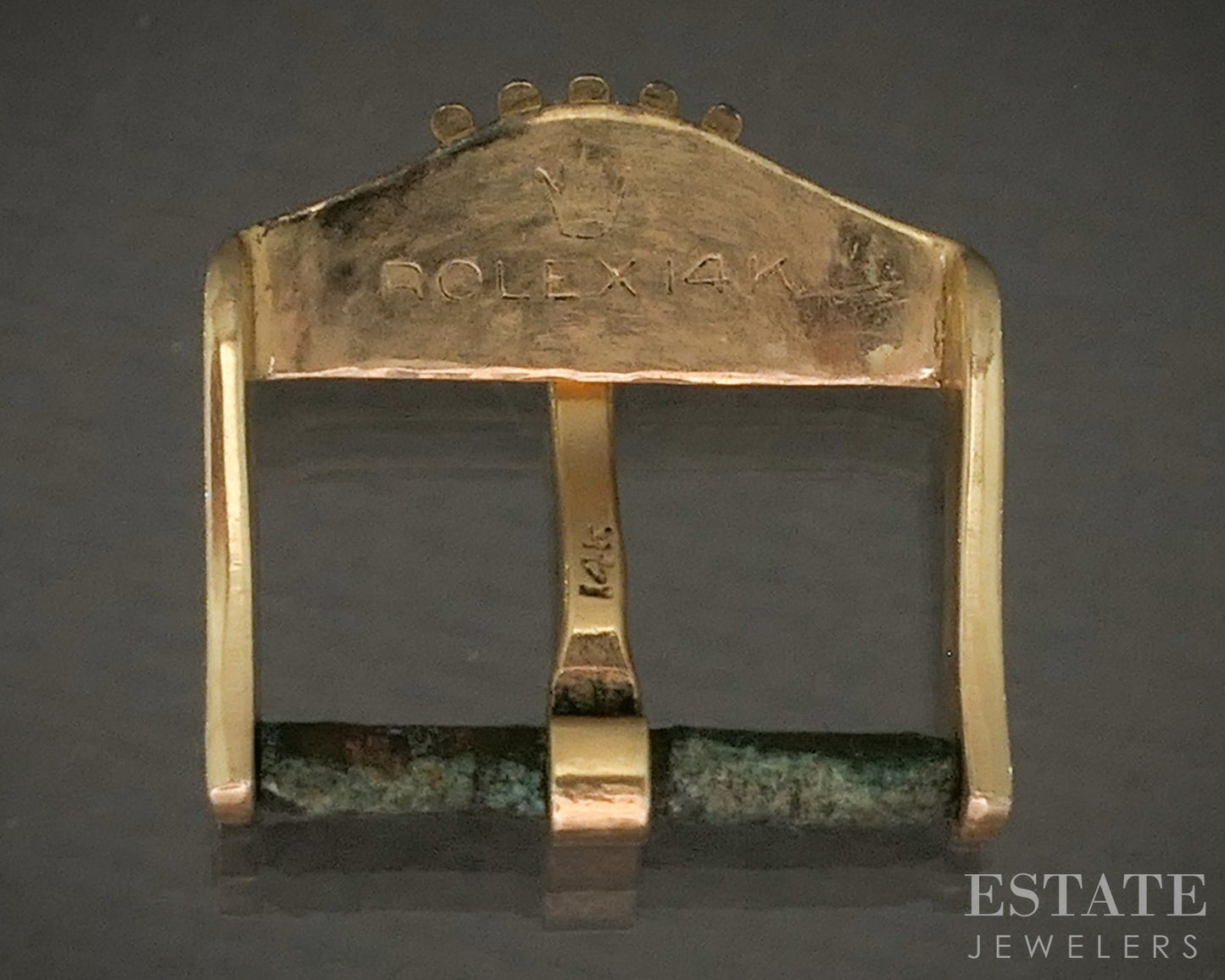 1950's 14k Yellow Gold Rolex Big Crown Shovel Buckle Clasp 3g p26802