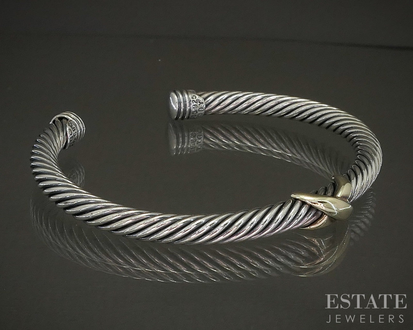 14k & Sterling David Yurman X 5mm Ladies Cuff Bracelet 27g p25557