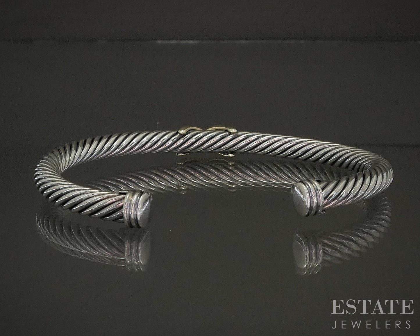 14k & Sterling David Yurman X 5mm Ladies Cuff Bracelet 27g p25557