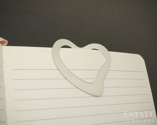 Sterling Tiffany & Co. Elsa Peretti Heart Bookmark 7.0g p26803