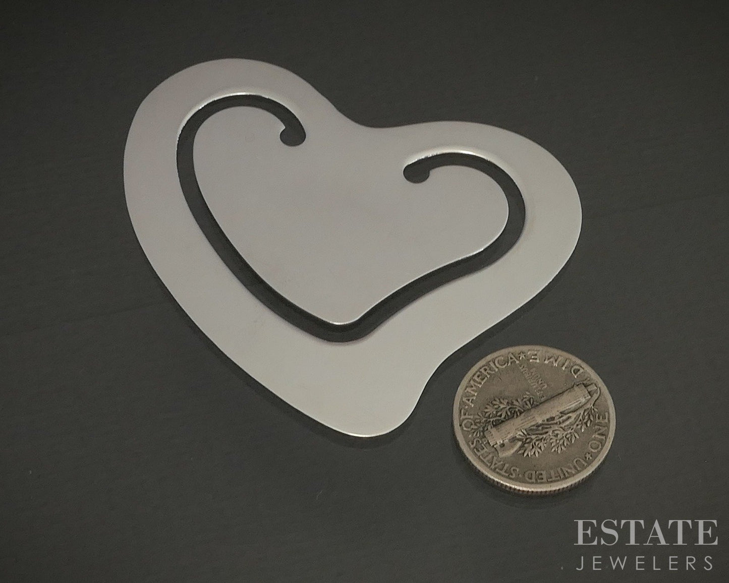 Sterling Tiffany & Co. Elsa Peretti Heart Bookmark 7.0g p26803