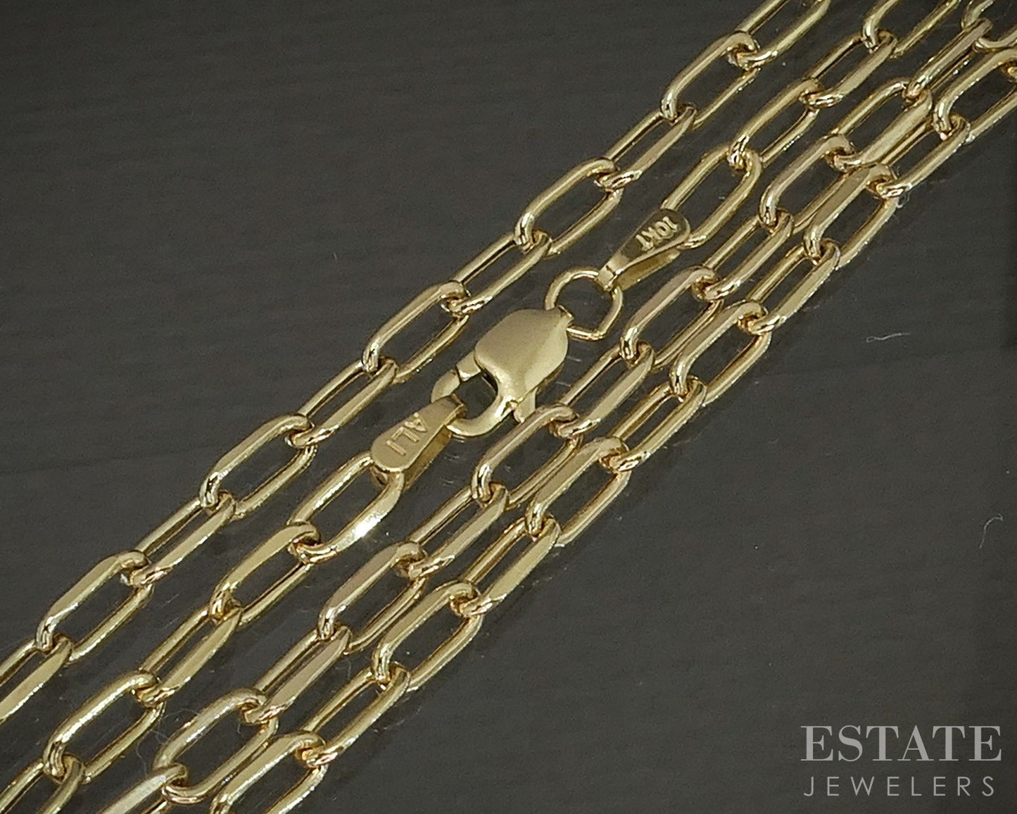 10k Yellow Gold 3mm Paperclip Chain Link Ladies Necklace 2.8g 18"L p26399