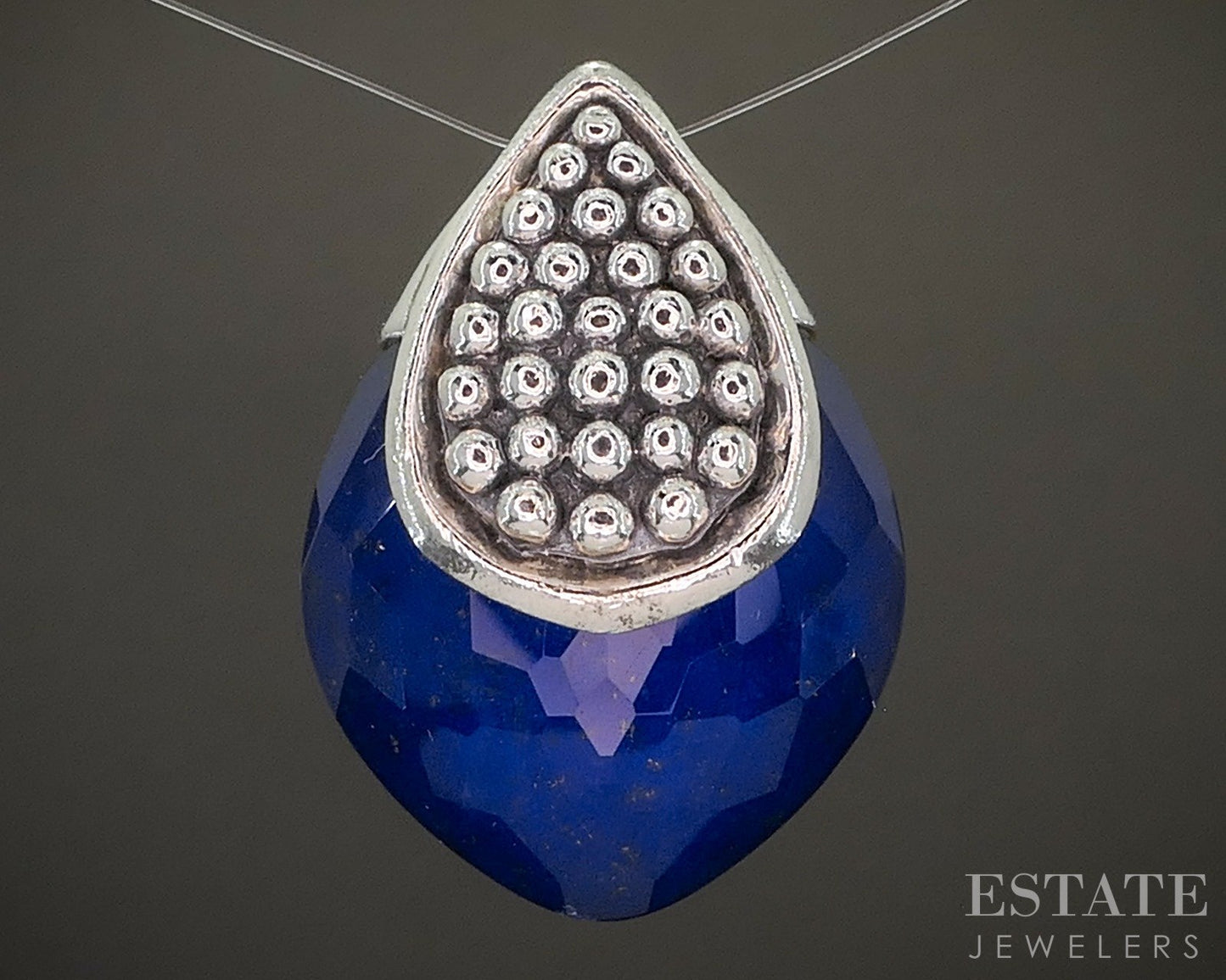 Sterling Lagos Caviar Maya Lapis Lazuli Quartz Doublet Pendant 11.2g p26592