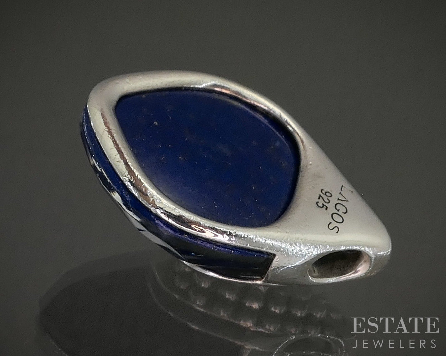 Sterling Lagos Caviar Maya Lapis Lazuli Quartz Doublet Pendant 11.2g p26592
