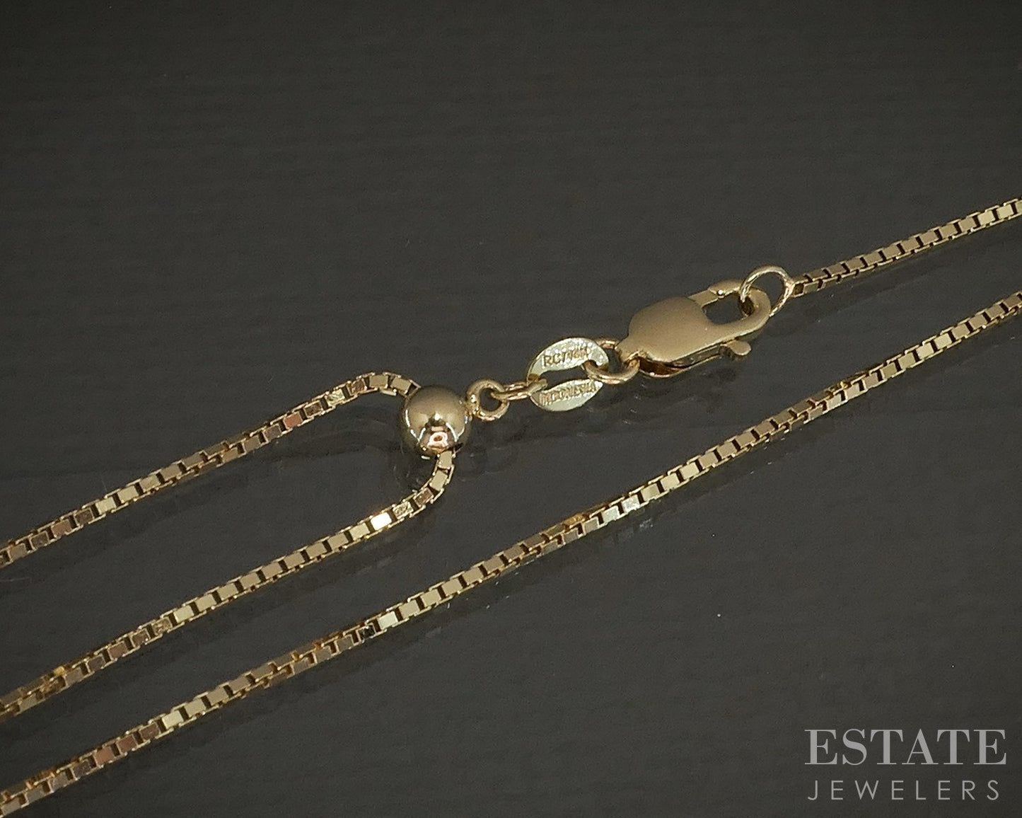 14k Yellow Gold .75mm Box Chain Link Adjustable Ladies Necklace 3.9g 22"L p26280