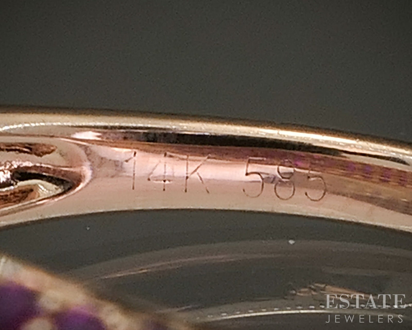 14k Rose Gold Natural Pink Sapphire & Diamond Ladies Band Ring 3.1g p24445b
