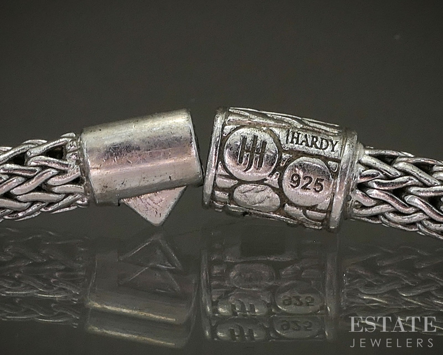 Sterling John Hardy Black Sapphire Wheat Icon Chain Bracelet 18.7g p22678