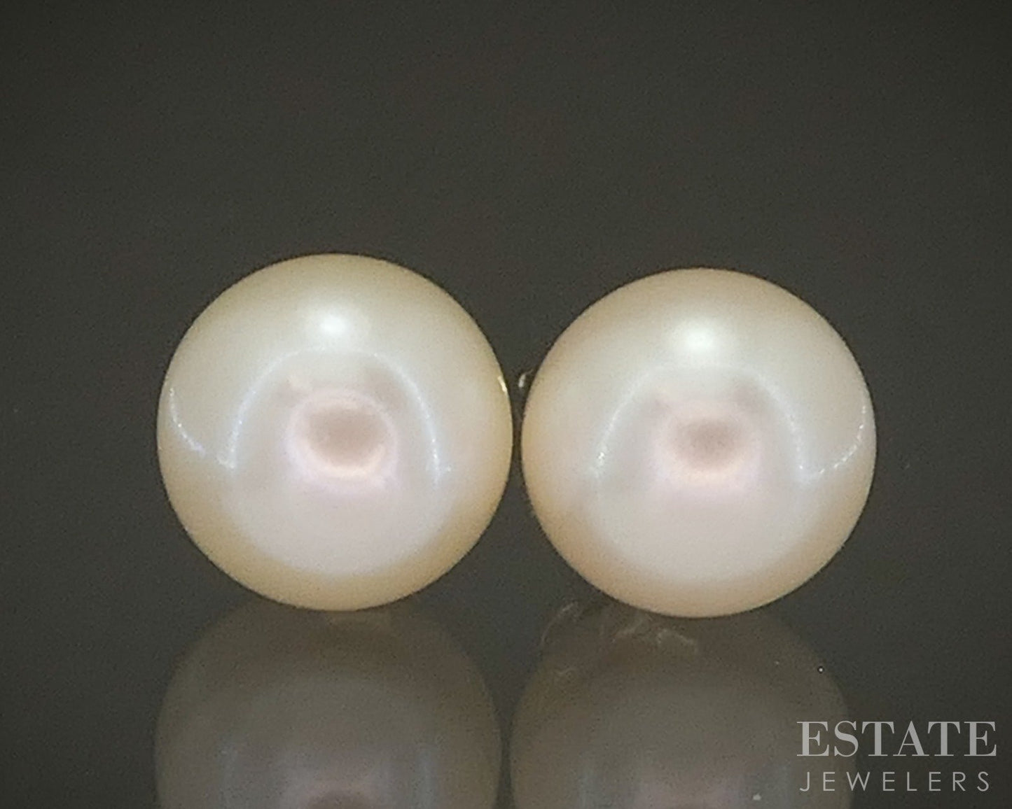 10k Yellow Gold 6.7mm Cultured Pearl Stud Ladies Earrings p25243b