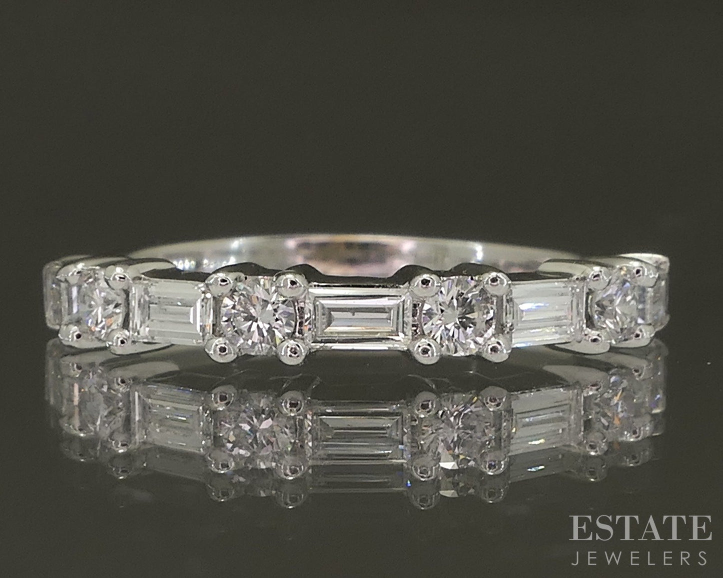 14k White Gold Lab Created Diamond Ladies Wedding Band Ring 1.9g p24871b