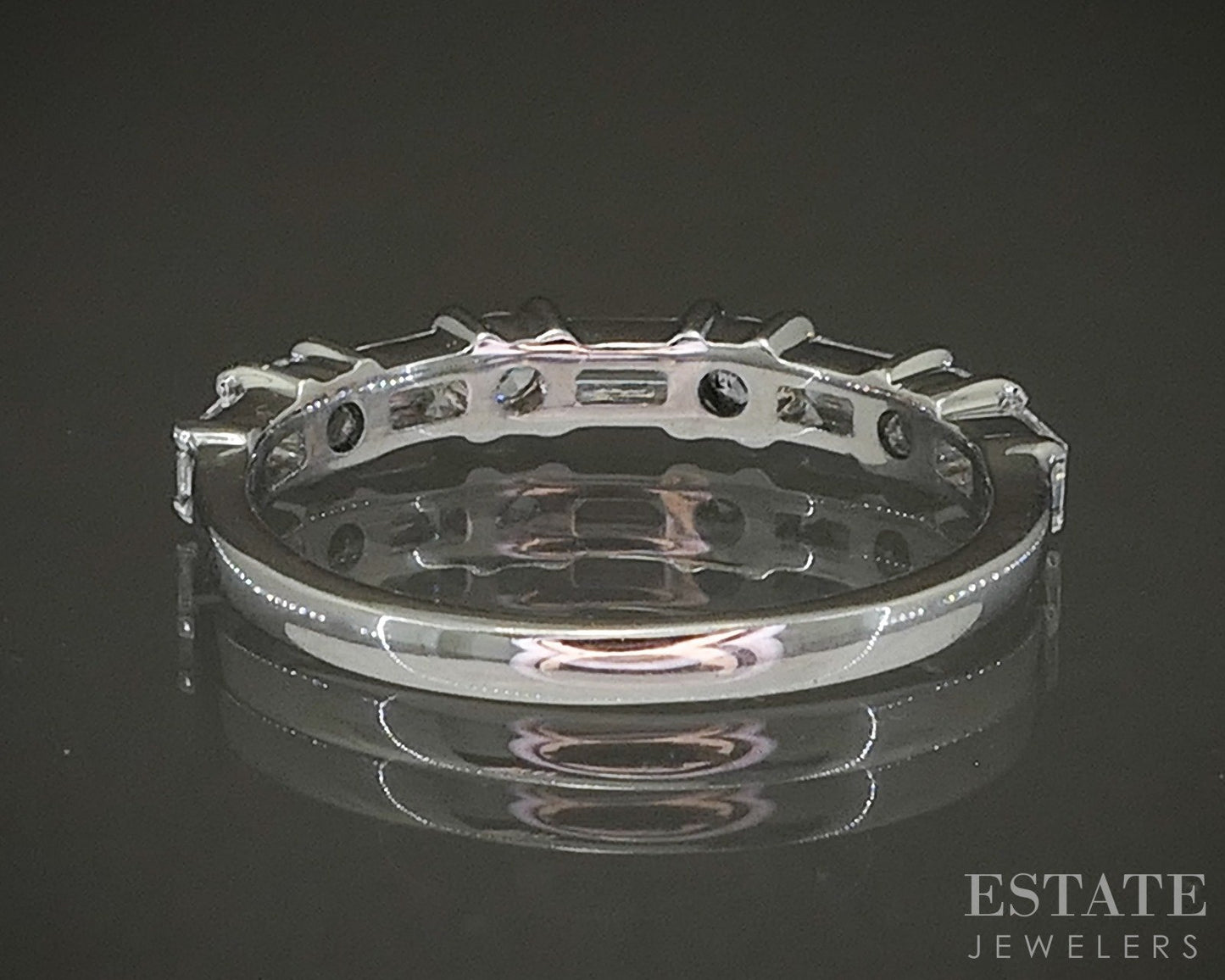 14k White Gold Lab Created Diamond Ladies Wedding Band Ring 1.9g p24871b