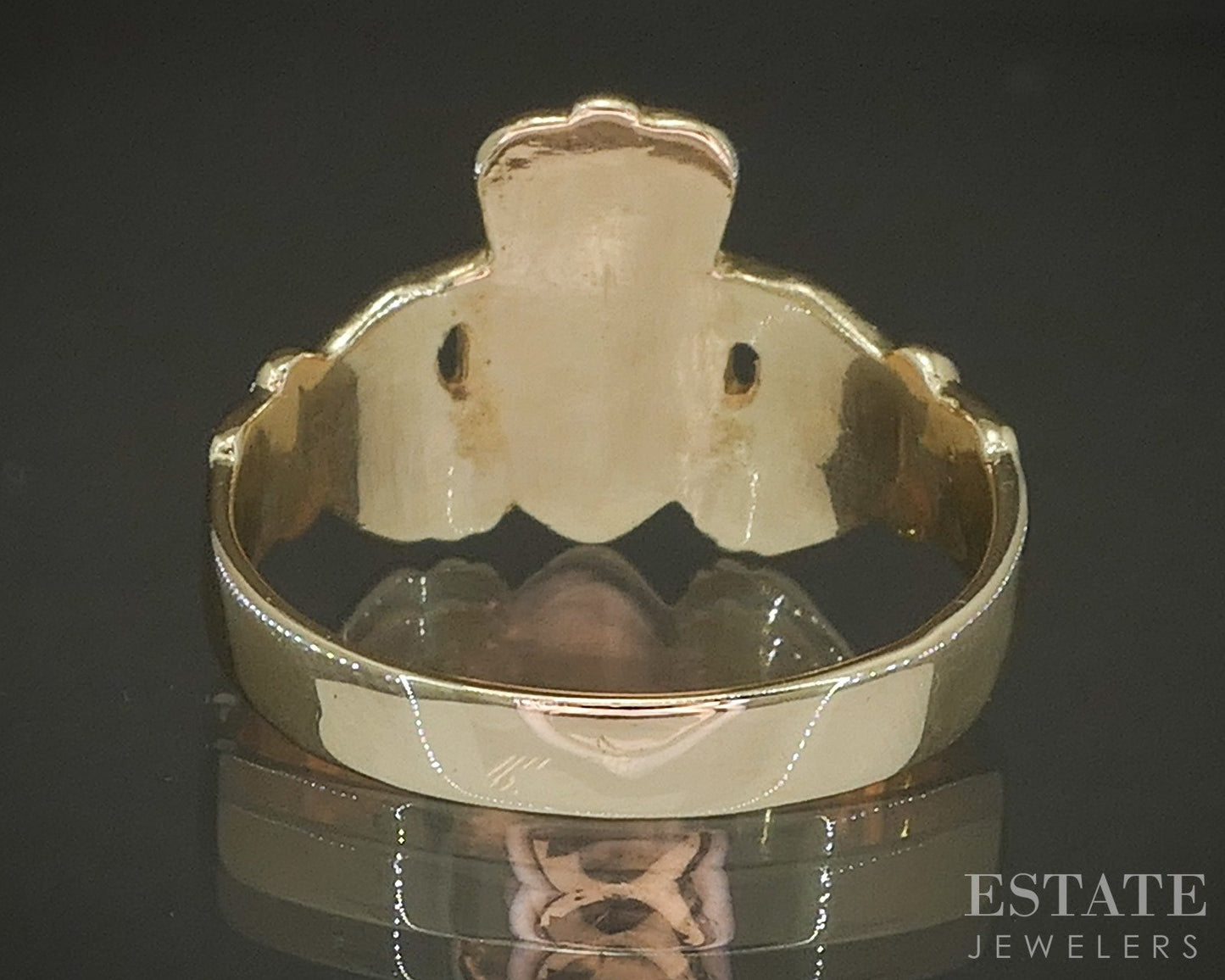 14k Yellow Gold Irish Claddagh Band Ring 5.7g p24956b