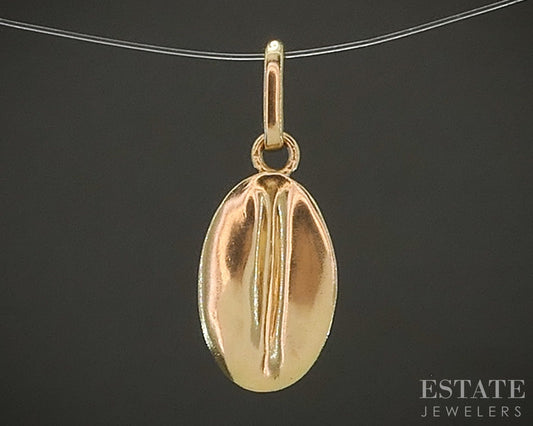 14k Yellow Gold Dimensional Coffee Bean Charm 0.4g p24809b