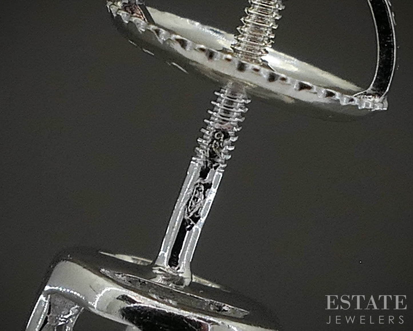 18k White Gold Round Natural .30ctw Diamond Bezel Screw Back Earrings p25075b