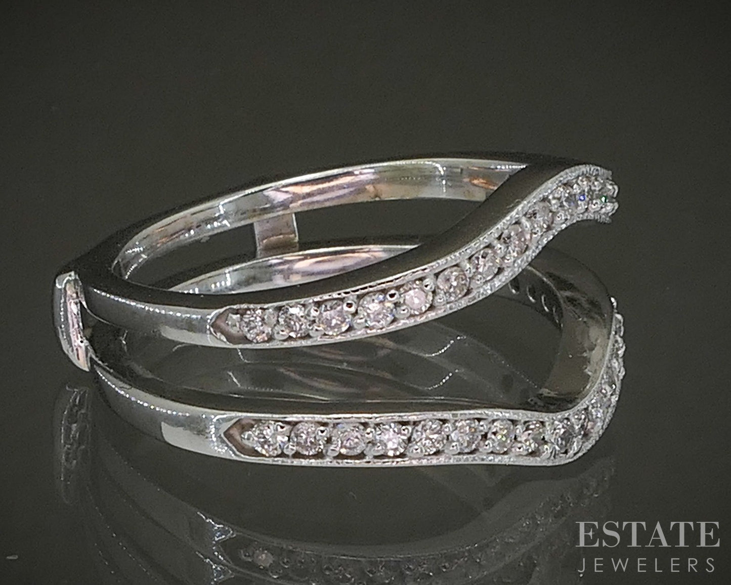 14k White Gold Natural .19ctw Diamond Ladies Wedding Jacket 4.9g p24872b