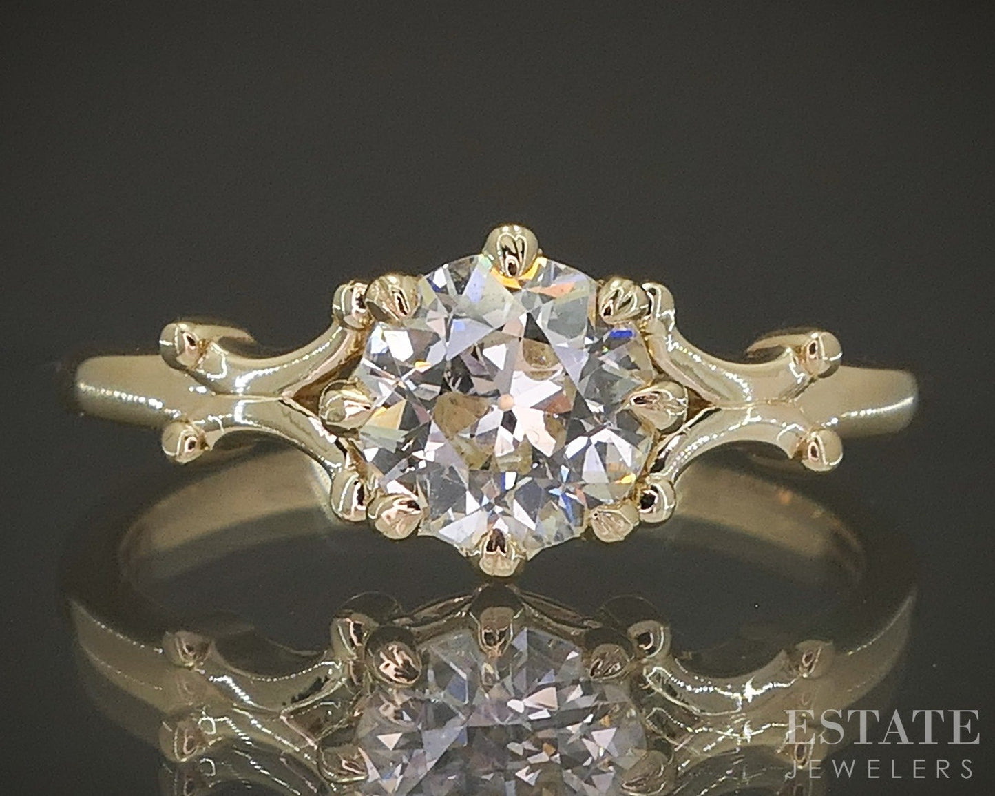 14k Yellow Gold OEC Natural .79ct Diamond Solitaire Engagement Ring p27181