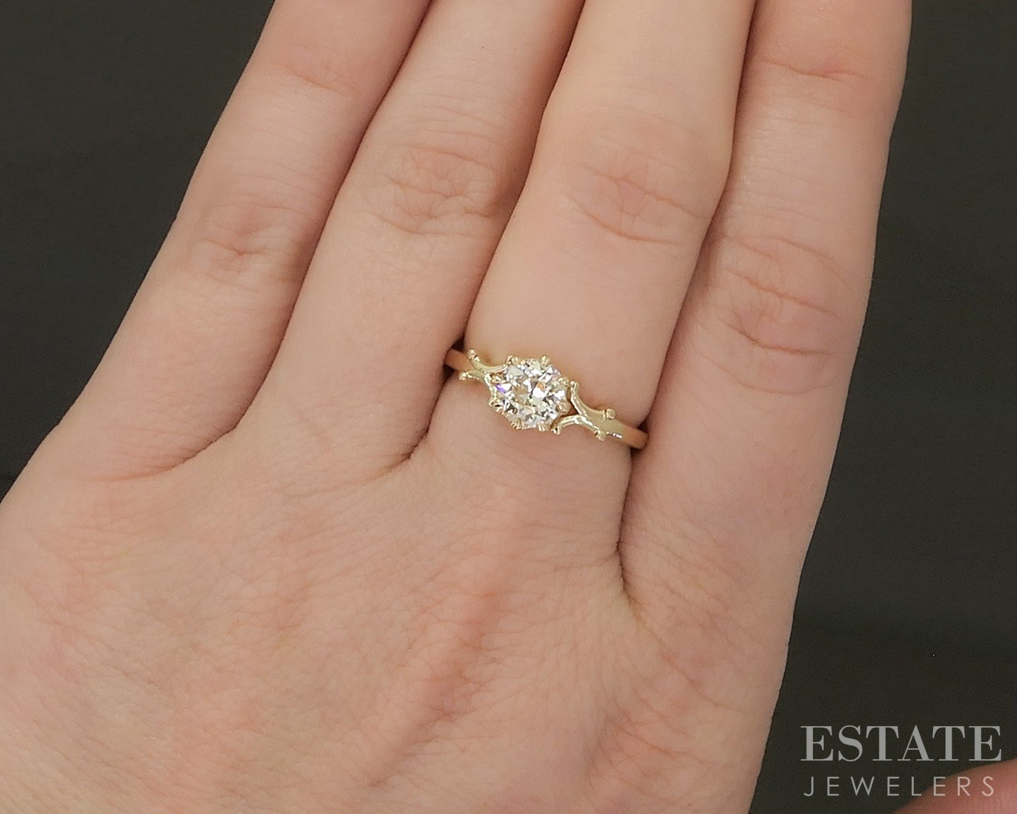 14k Yellow Gold OEC Natural .79ct Diamond Solitaire Engagement Ring p27181